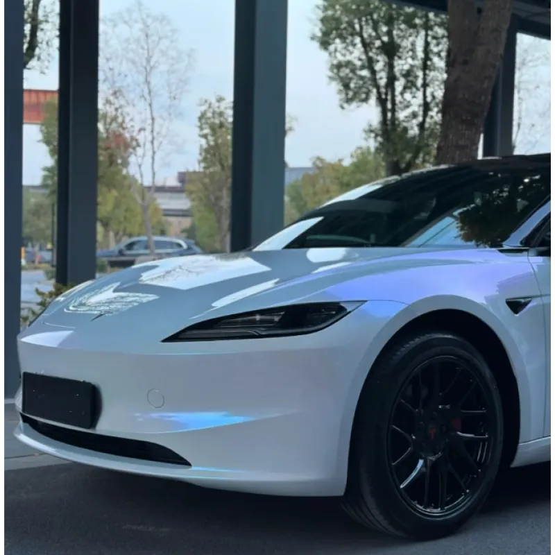 Ravoony Basic Glossy White to Blue Car Vinyl Wrap
