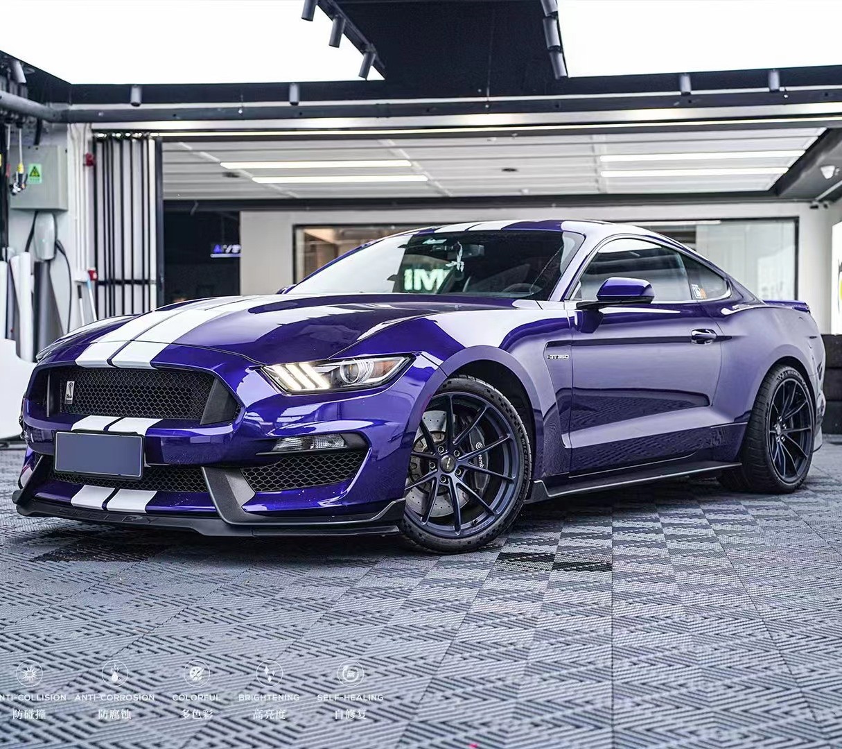 Ravoony Plus PET Glossy Metallic Royal Indigo Blue Car Wrap