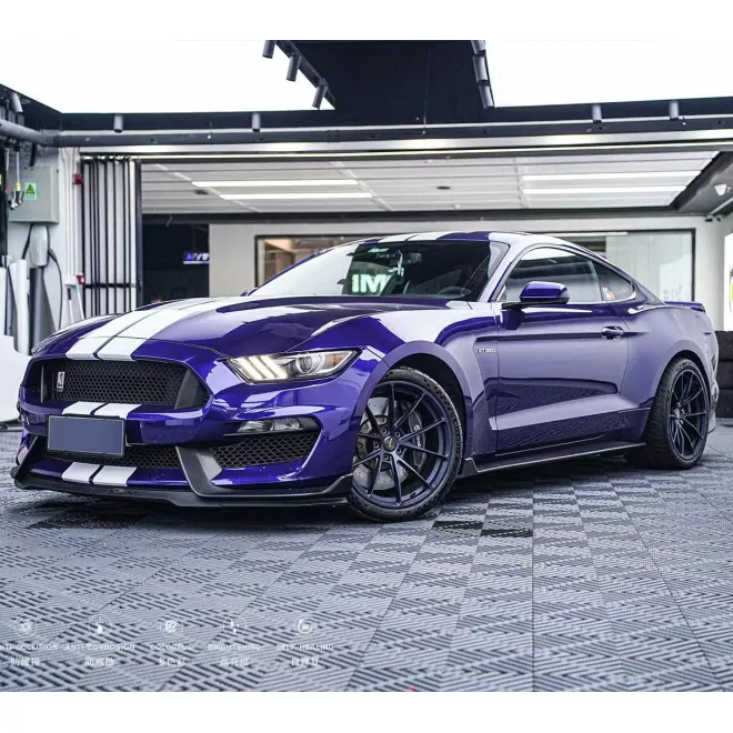 Ravoony Plus PET Glossy Metallic Royal Indigo Blue Car Wrap