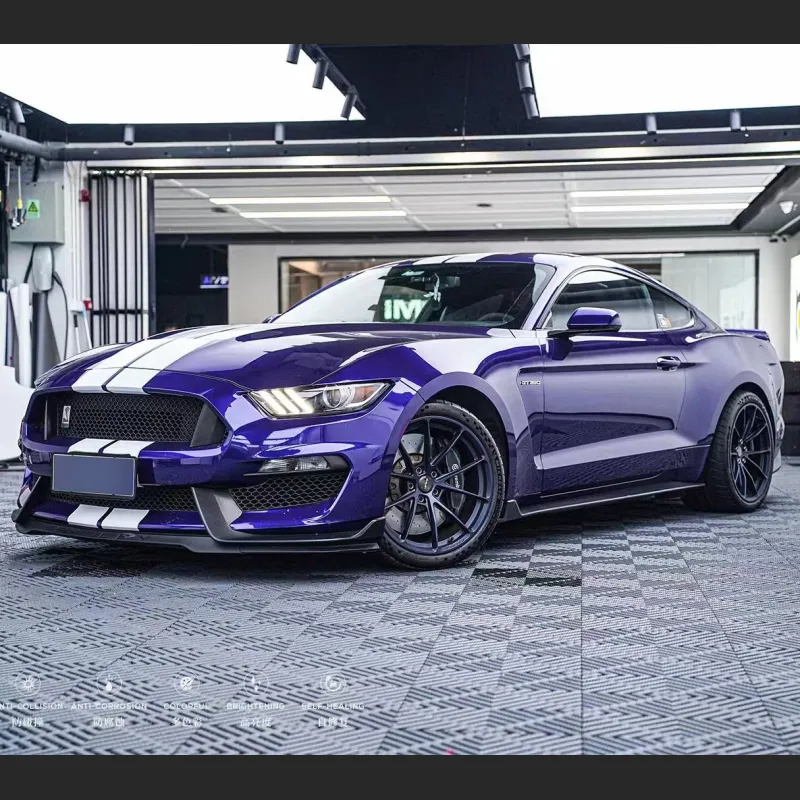 Ravoony Plus PET Glossy Metallic Royal Indigo Blue Car Wrap