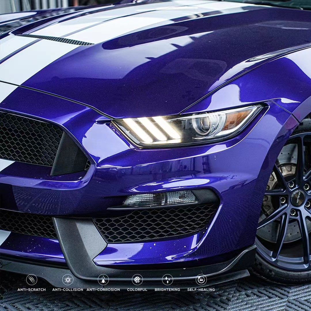 Ravoony Plus PET Glossy Metallic Royal Indigo Blue Car Wrap