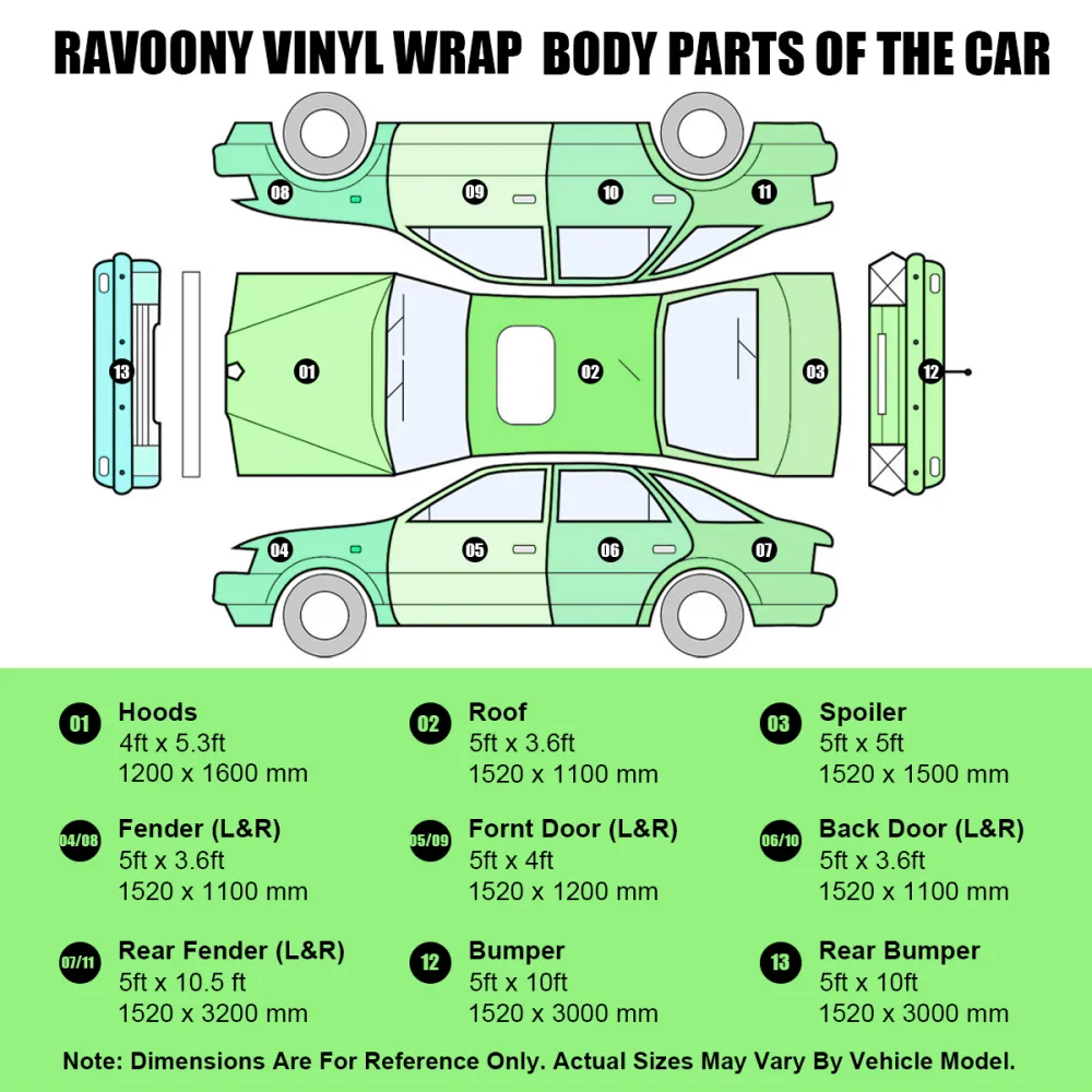 Ravoony Plus Matte Black Car Vinyl Wrap Nissan Murano Vinyl Wrap