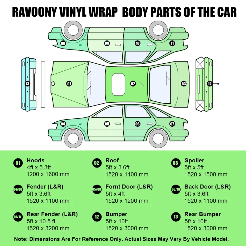 Ravoony Basic Glossy Explosion Purple Car Vinyl Wrap