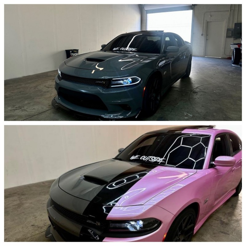  Ravoony Plus Glossy Metal Paint Shell Pink Car Wrap