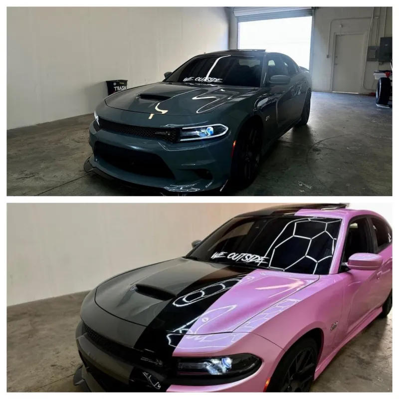  Ravoony Plus Glossy Metal Paint Shell Pink Car Wrap