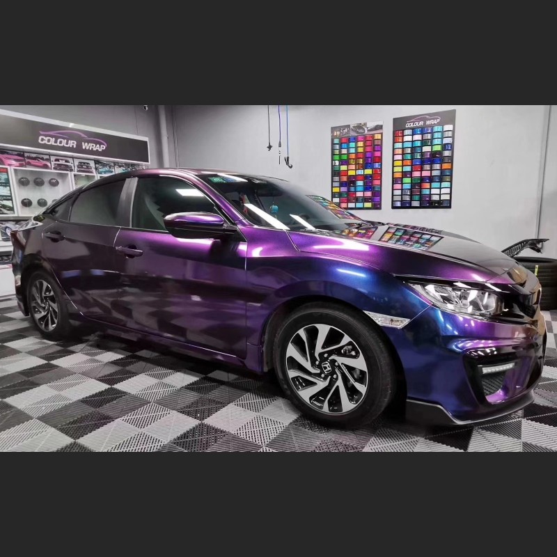 Time-Limited Sale Ravoony Plus Chameleon Purple Red Vinyl Car Wrap