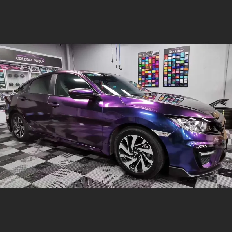Time-Limited Sale Ravoony Plus Chameleon Purple Red Vinyl Car Wrap