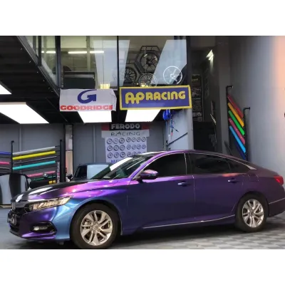 Ravoony Plus Chameleon Purple Red Vinyl Car Wrap 02