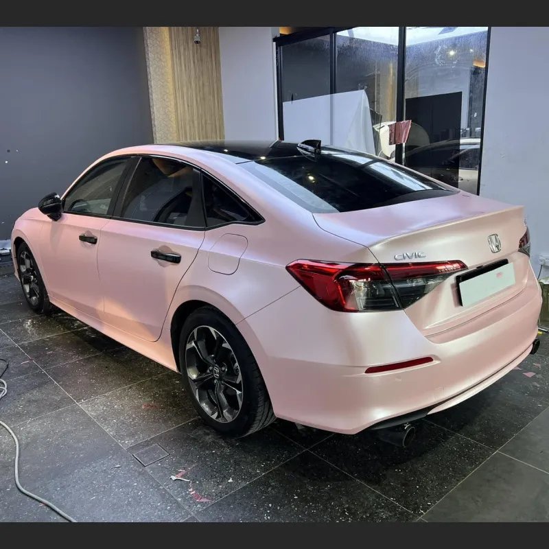 Ravoony Plus Pure Metal Cherry Pink Car Vinyl Wrap