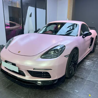 Ravoony Plus Pure Metal Cherry Pink Car Vinyl Wrap 02