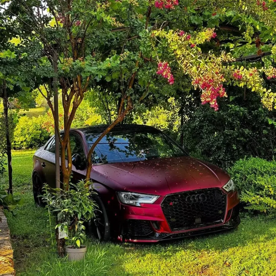 Ravoony Plus PET Matte Chrome Romanee Red Vinyl Car Wrap