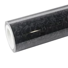 Gloss Carbon Fiber Forging Black Vinyl Wrap