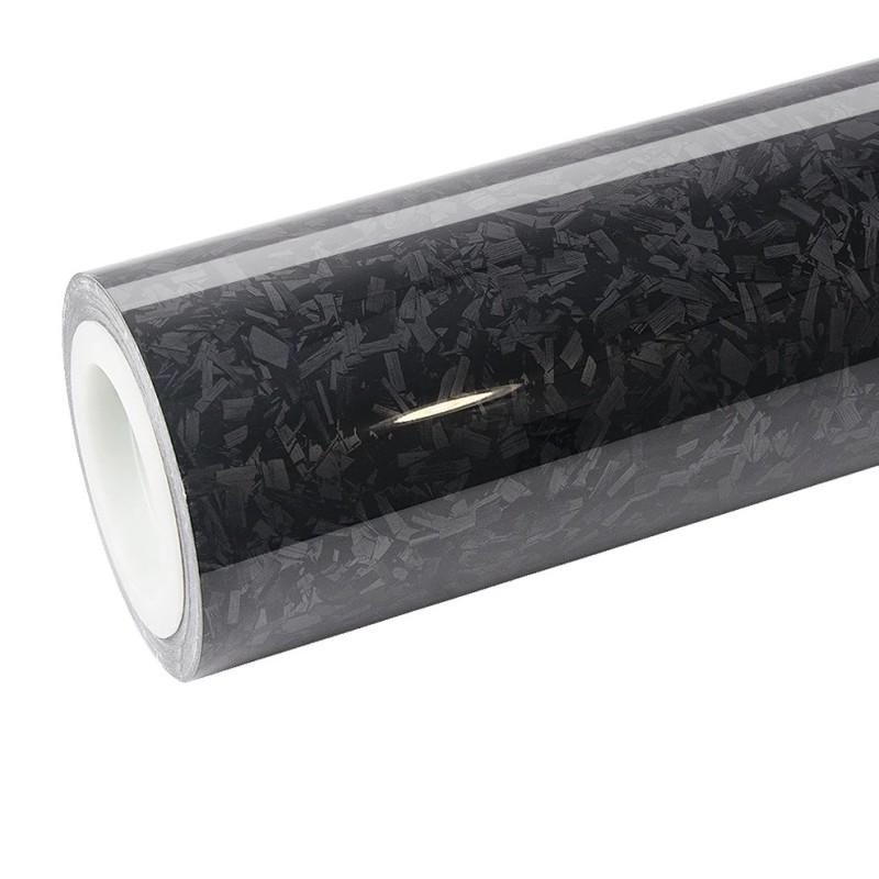 Gloss Carbon Fiber Forging Black Vinyl Wrap