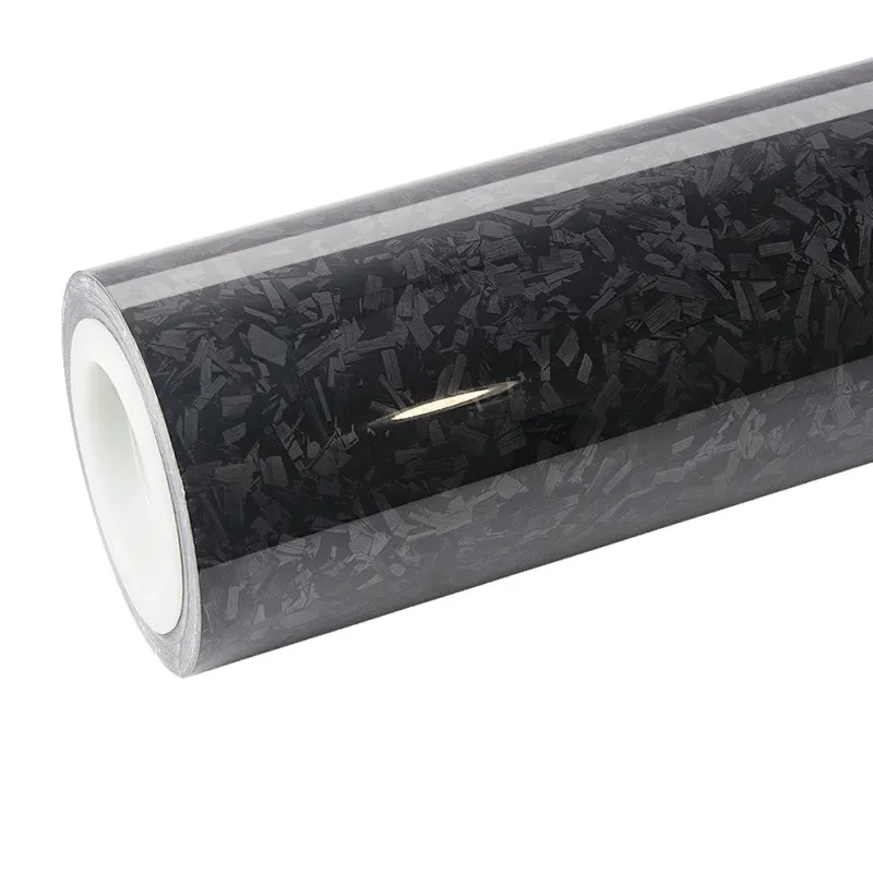 Gloss Carbon Fiber Forging Black Vinyl Wrap