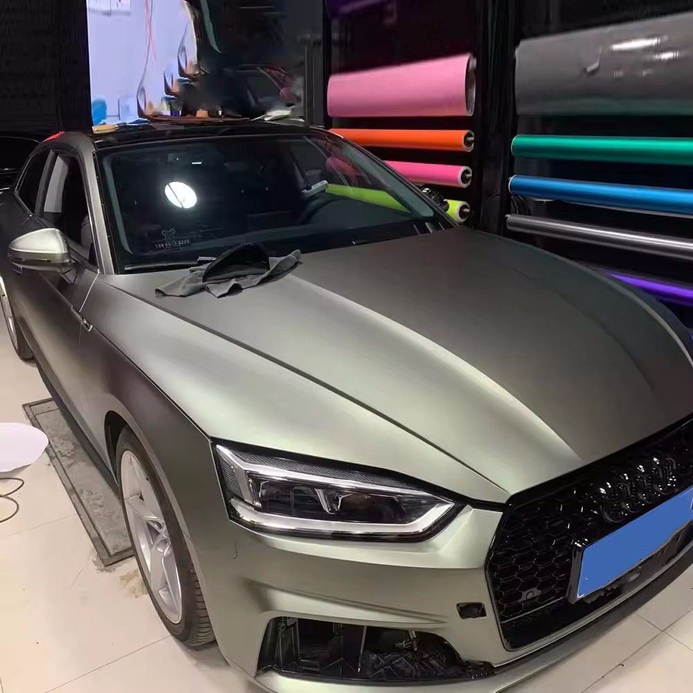 Ravoony Plus Ultra Matte Green Grey Car Wrap