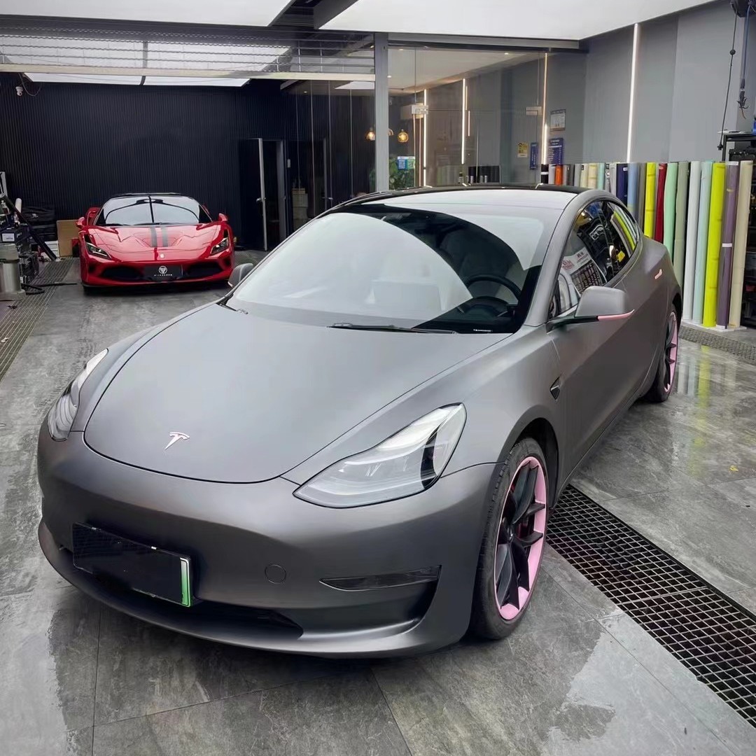 Ravoony Plus Matte Pearl Metal Grey Car Vinyl Wrap