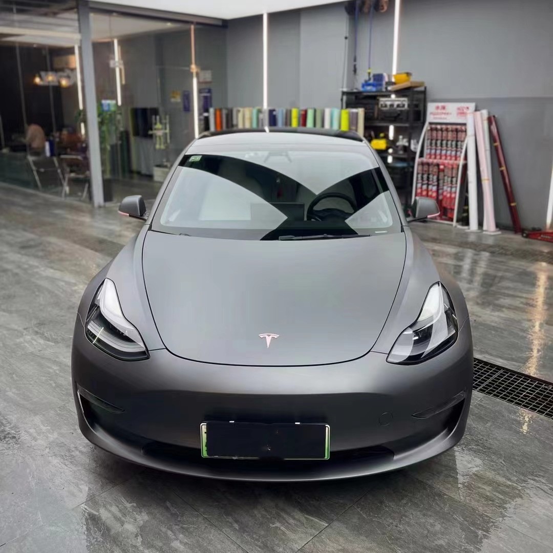 Ravoony Plus Matte Pearl Metal Grey Car Vinyl Wrap