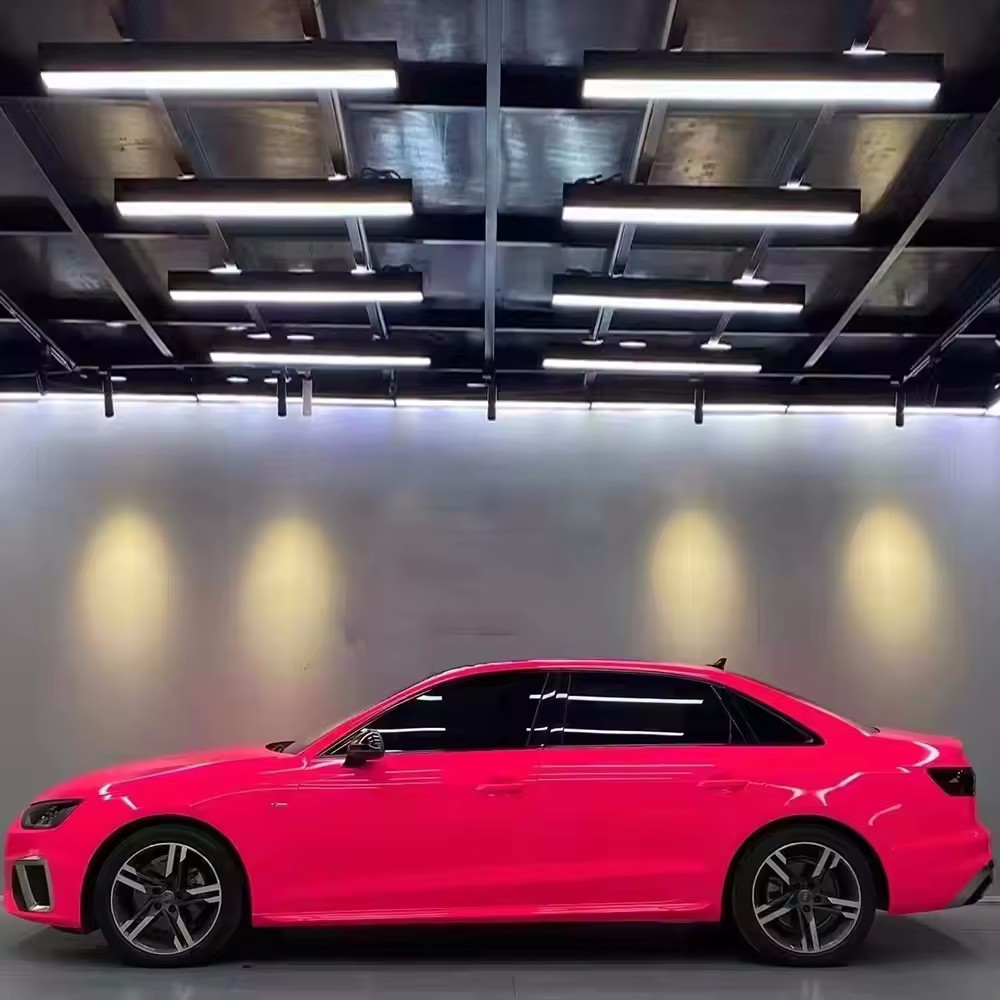 Ravoony Basic Glossy Fluorescent Pink Car Vinyl Wrap