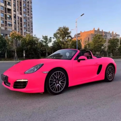 Ravoony Plus Ultimate Flat Fluorescent Pink Car Vinyl Wrap 02