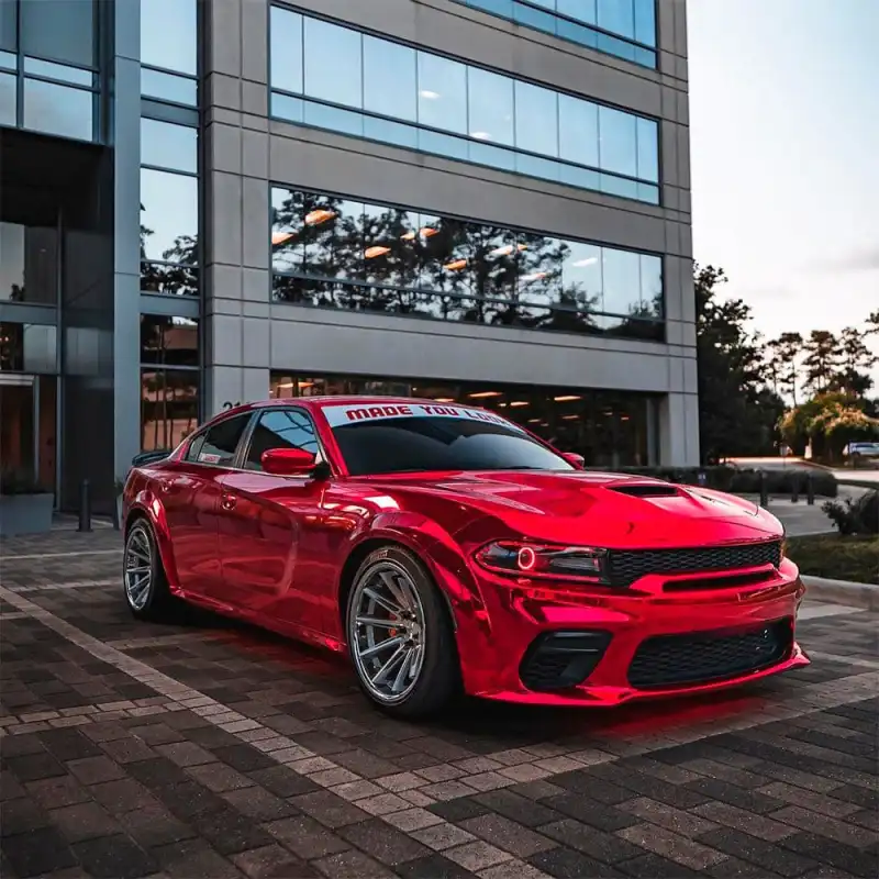 Ravoony Plus Super Gloss Chrome Red Vinyl Car Wrap
