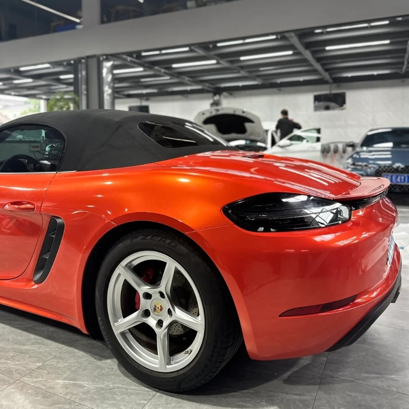 Ravoony Basic Glossy Metal Paint Orange Car Wrap