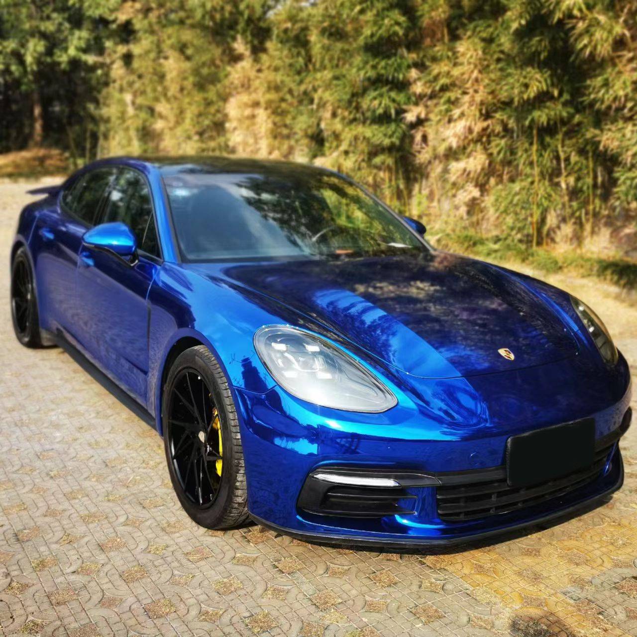 Ravoony Plus Glossy Chrome Blue Car Vinyl Wrap