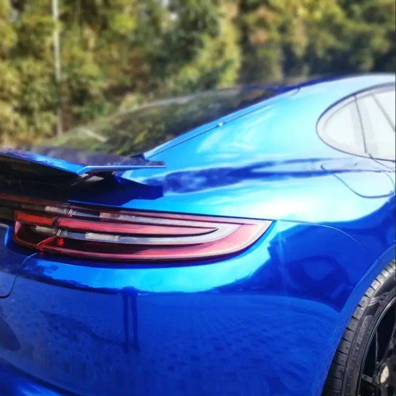 Ravoony Plus Glossy Chrome Blue Car Vinyl Wrap