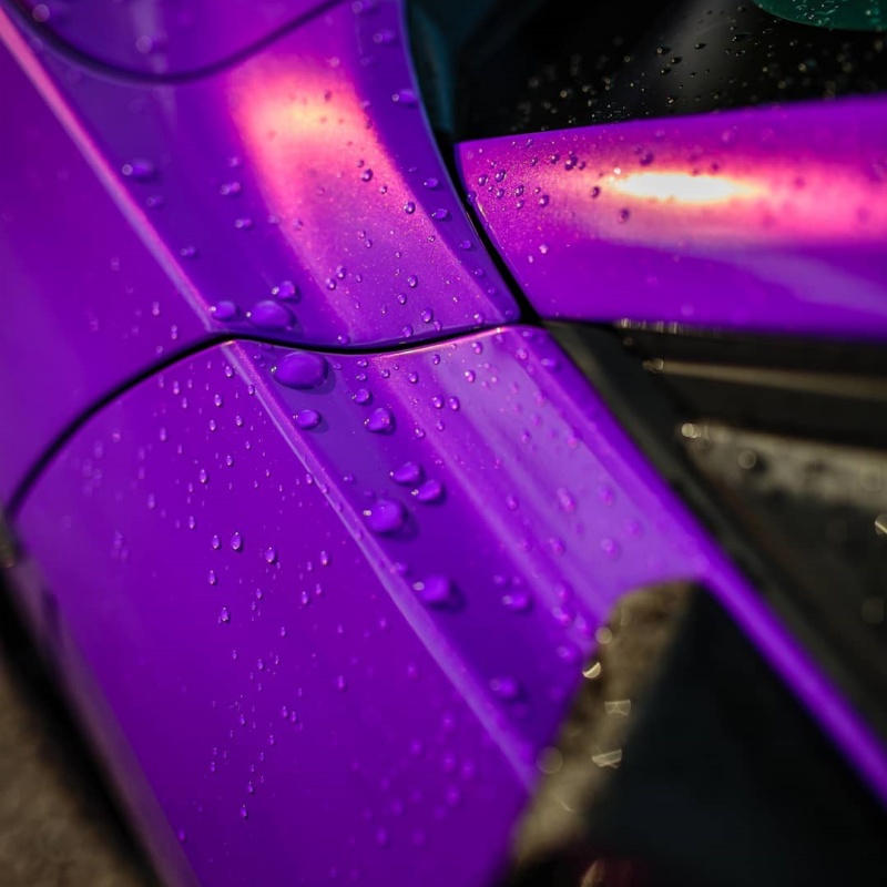 Ravoony Plus PET Glossy Explosion Purple Car Vinyl Wrap