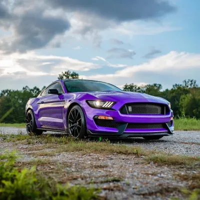 Ravoony Plus PET Glossy Explosion Purple Car Vinyl Wrap 01