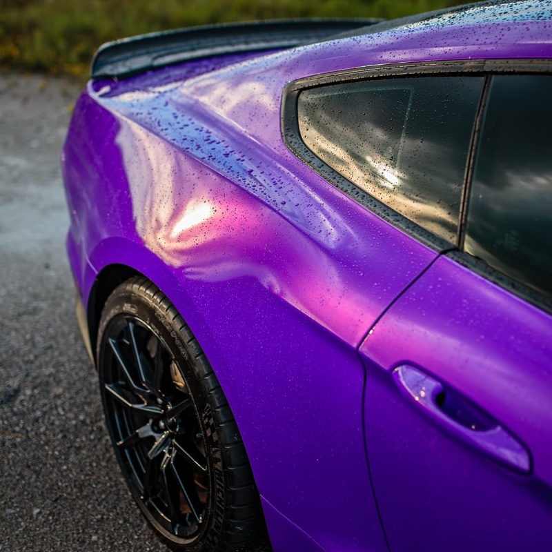 Ravoony Plus PET Glossy Explosion Purple Car Vinyl Wrap