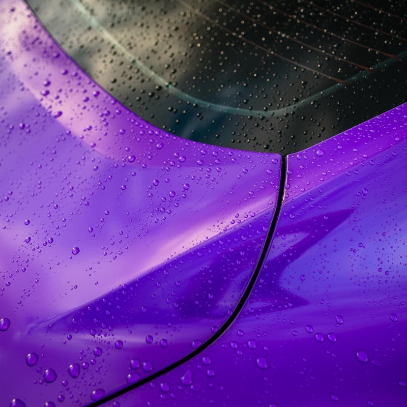 Ravoony Plus PET Glossy Explosion Purple Car Vinyl Wrap