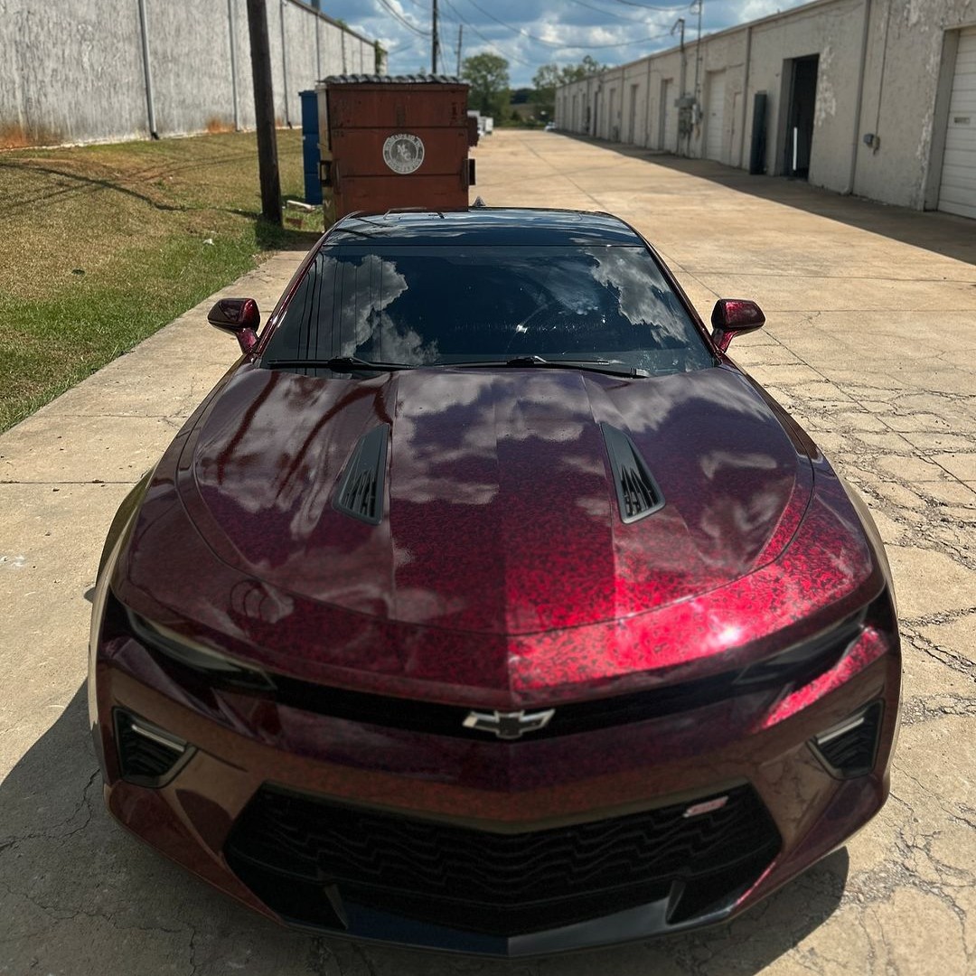 Ravoony Plus Glossy Carbon Fiber Forging Red Vinyl Car Wrap