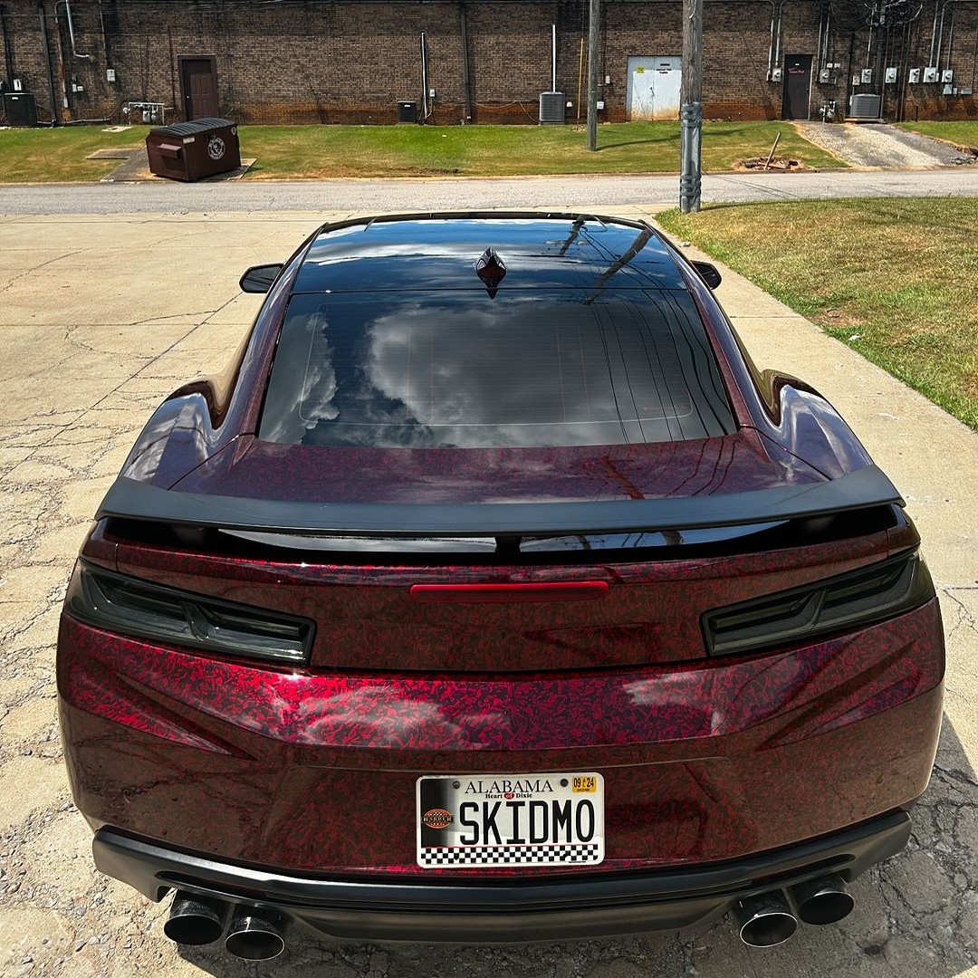 Ravoony Plus Glossy Carbon Fiber Forging Red Vinyl Car Wrap