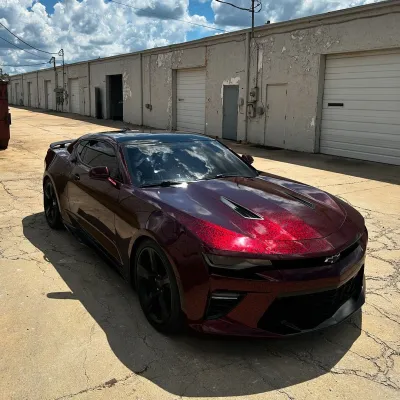 Ravoony Plus Glossy Carbon Fiber Forging Red Vinyl Car Wrap 02