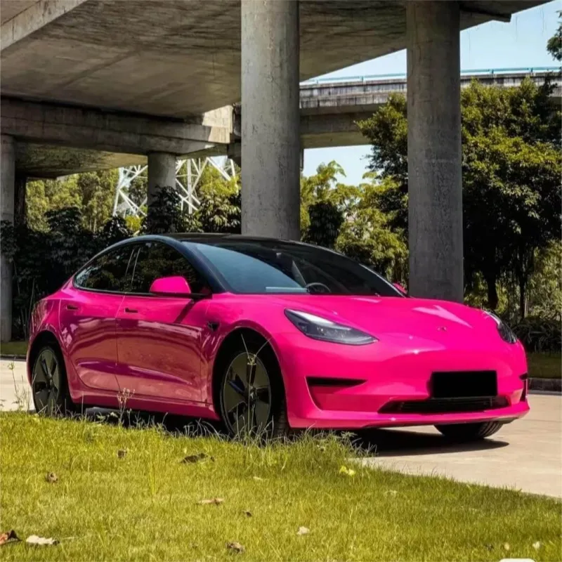 Ravoony Plus Glossy Crystal Rose Red Vinyl Car Wrap