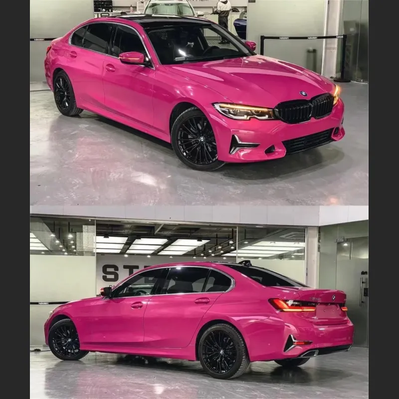Ravoony Plus Glossy Crystal Rose Red Vinyl Car Wrap