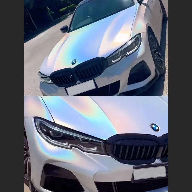 Ravoony Plus Glossy Laser White Car Vinyl Wrap