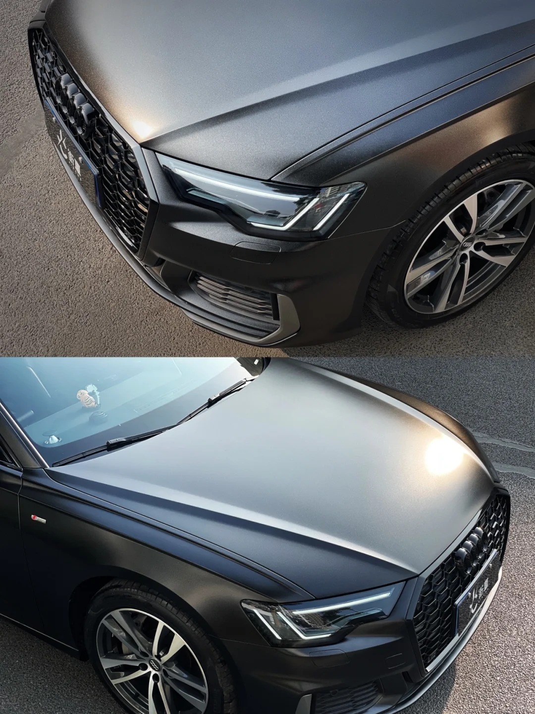 Ravoony Plus Matte Metallic Graphite Black Car Vinyl Wrap
