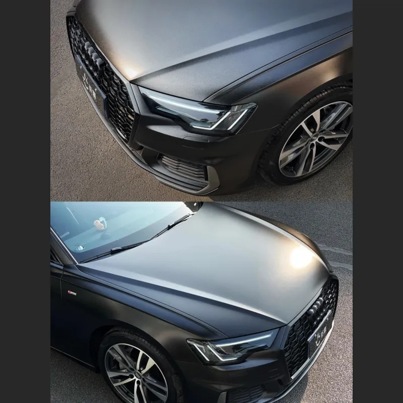 Ravoony Plus Matte Metallic Graphite Black Car Vinyl Wrap