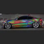 Ravoony Plus Gloss Holographic Rainbow Chrome Laser Black Car Vinyl Wrap