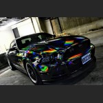 Ravoony Plus Gloss Holographic Rainbow Chrome Laser Black Car Vinyl Wrap