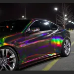 Ravoony Plus Gloss Holographic Rainbow Chrome Laser Black Car Vinyl Wrap