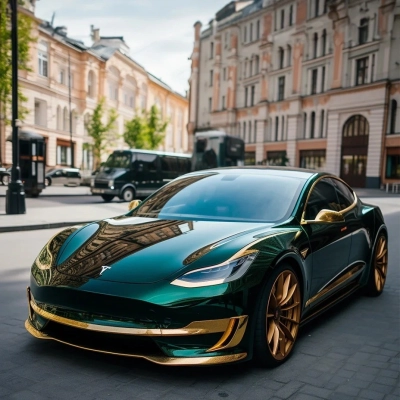 Ravoony Plus Glossy Agate Green Car Vinyl Wrap 02