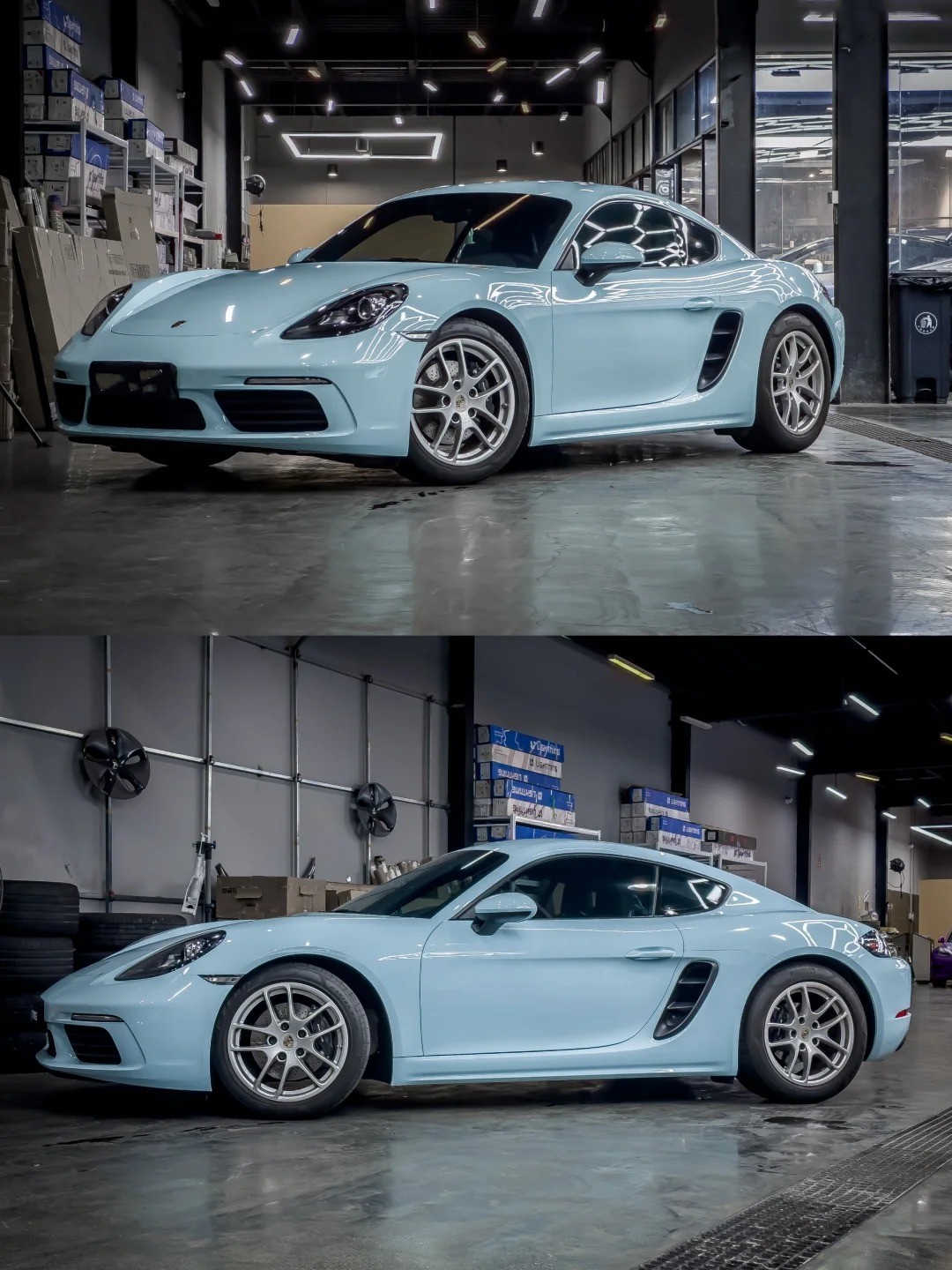 Ravoony Plus Gloss Metallic Porsche Ice Blue Car Wrap