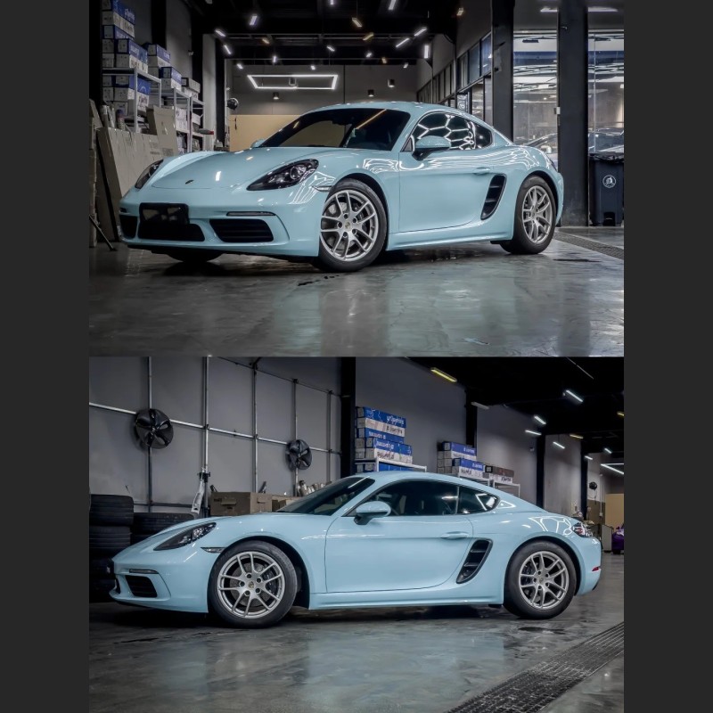 Ravoony Plus Gloss Metallic Porsche Ice Blue Car Wrap