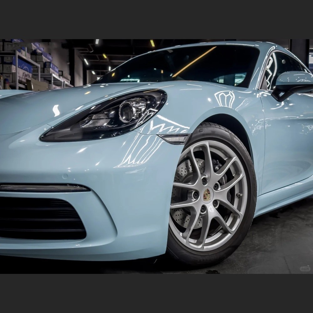 Ravoony Plus Gloss Metallic Porsche Ice Blue Car Wrap