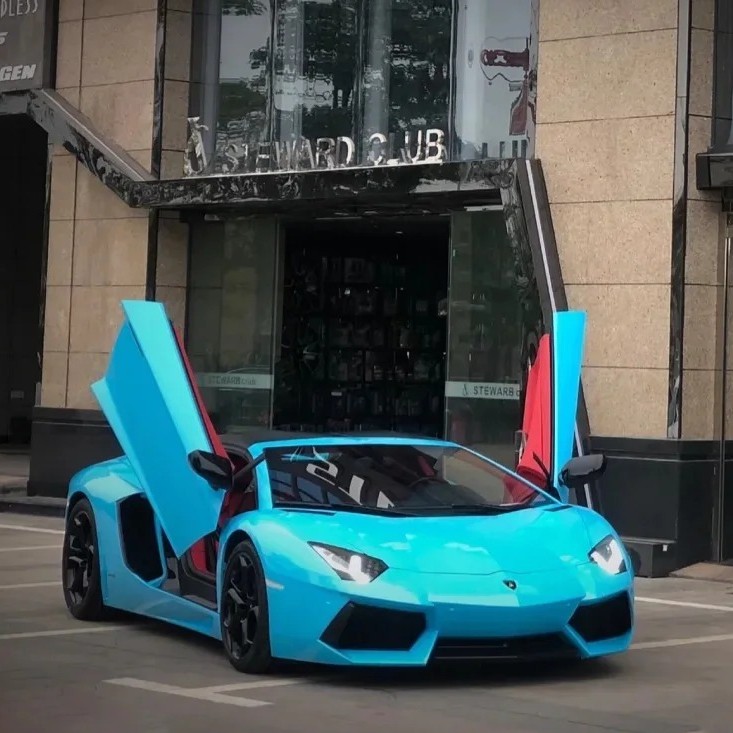  Ravoony Plus Gloss Metal Paint Ocean Blue Car Wrap