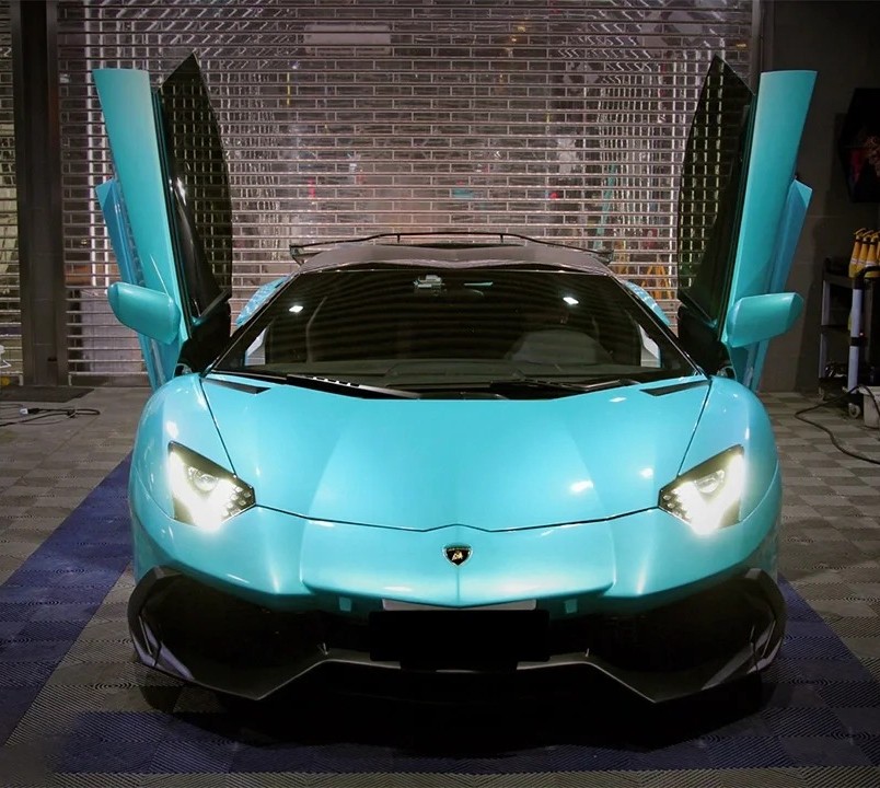  Ravoony Plus Gloss Metal Paint Ocean Blue Car Wrap