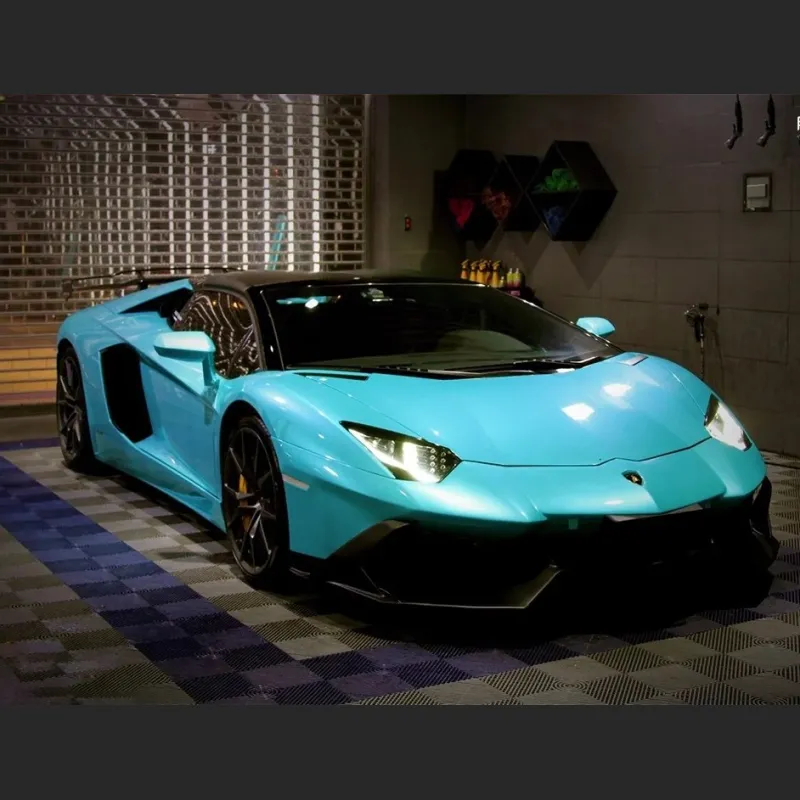  Ravoony Plus Gloss Metal Paint Ocean Blue Car Wrap