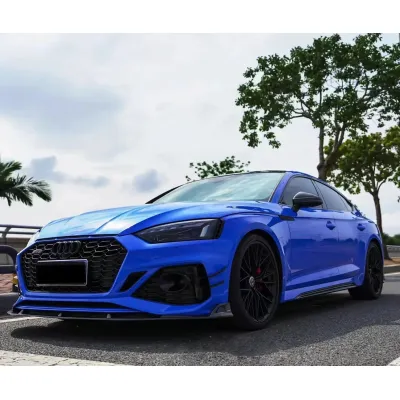 Ravoony Plus Glossy Crystal Royal Blue Car Vinyl Wrap 02